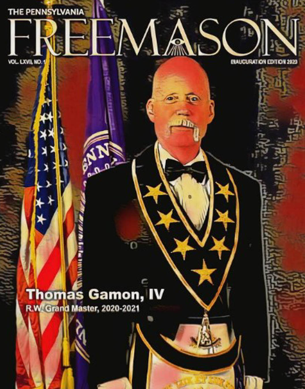 Colorized digital image of R.W. Grand Master Thomas Gamon IV.